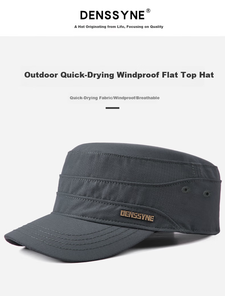 Denssyne Spring And Autumn Short Brim Quick-Dry Flat Top Hat for Middle-Aged And Elderly, Outdoor Casual Sun Protection Baseball Cap, All-Season Dad Hat 1