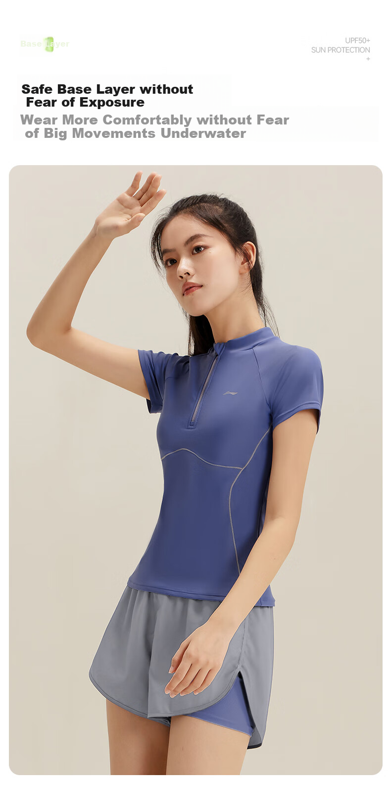 Li-Ning Women's Two-Piece Swimsuit, Slimming Conservative Swimwear for Hot Springs, Model 1602 Black M 6