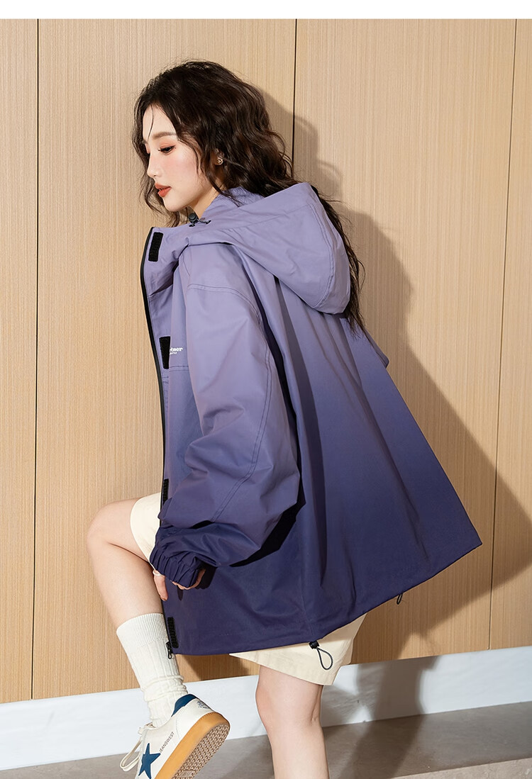 TonLion 2026 Autumn And Winter Women's Niche Fashion Outdoor Sports-Inspired Hooded Gradient Jacket with Design Elements 6