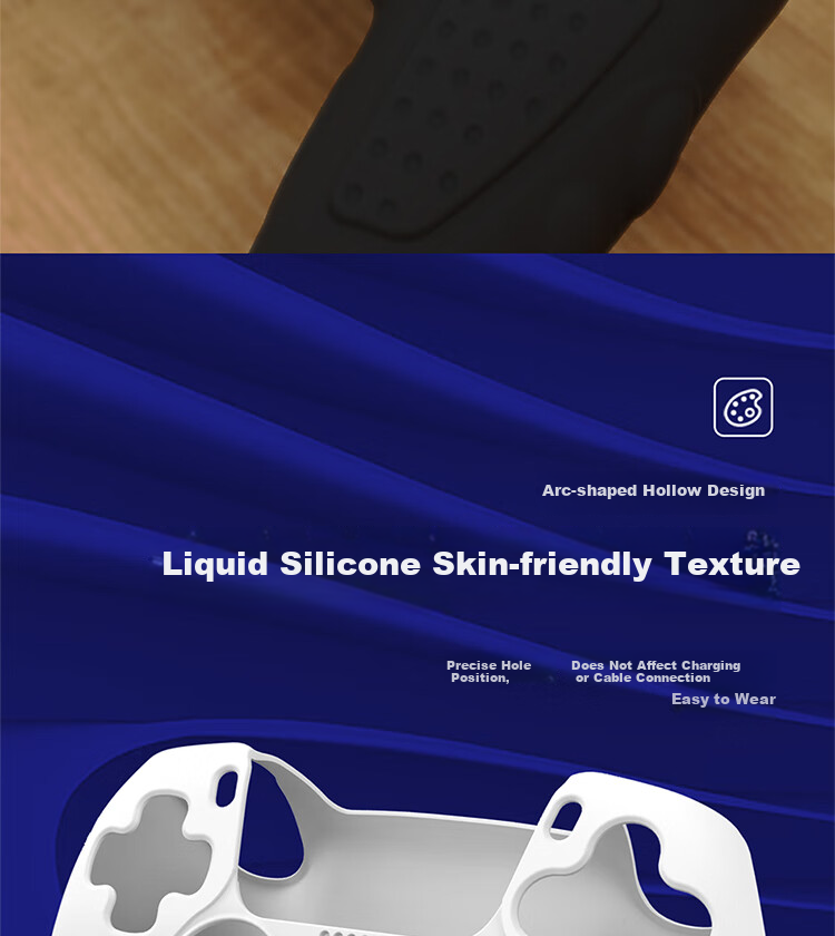 Liangzhi Sony PS5 Controller Silicone Protective Case, PlayStation Controller Silicone Cover, Anti-Slip, Sweat-Proof, Shockproof, Scratch-Resistant Protective Shell, White, PS5 Gaming Accessories L427 4