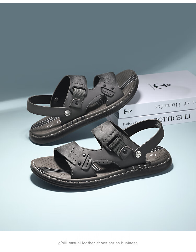 Guizhibu Summer New Versatile Thick-Soled Non-Slip Beach Shoes, Sandals for Outdoor Wear, Breathable Casual Shoes, G307, Gray, Size 40 11