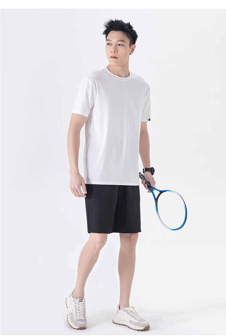 Huili Men's Sports Set, Summer Short-Sleeve T-Shirt, Breathable Quick-Dry Shorts, Casual Undershirt, Running Fitness Five-Point Shorts 9