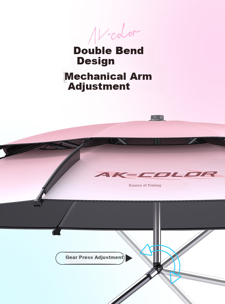 Yuzhiyuan AK-COLOR Umbrella Frame, Pink 12-Sided, 2.4 Meters Long, Pink 12-Sided Anti-Spin Fishing Umbrella 3