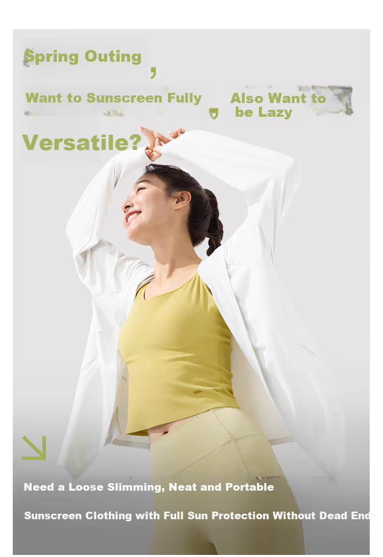 Beneunder Women's Sunscreen Jacket Loose Slim Fit Spring Summer Cooling UV Protection New AL010 Frosty White L 2