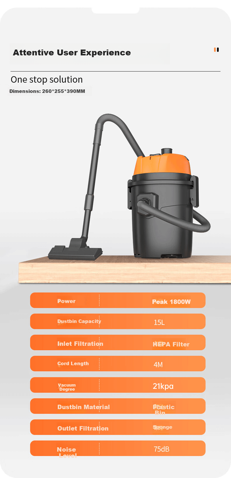 Royalstar Vacuum Cleaner for Home And Industrial Use, High Suction Power, Pet Hair Removal, Renovation Grouting, Floor Cleaning, Hotel Strong Suction, 15L Capacity, 1800W High Wattage, Carpet And Hotel Model RS-XT212Z 20
