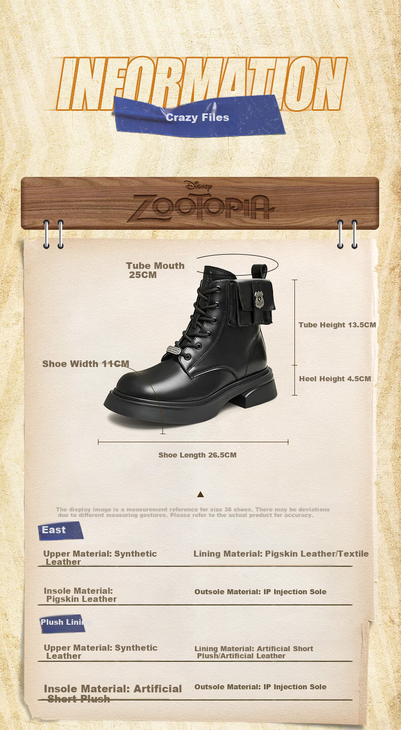 TEENMIX Women's Boots, Fleece-Lined Zootopia Co-Branded Women's Martin Boots, Comfortable And Stylish Women's Shoes 4