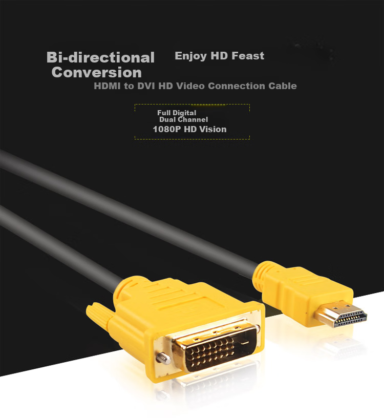 EKL HDMI to DVI Cable, 1.5 Meters, Digital High Bidirectional Conversion Cable, DVI to HDMI Adapter Cable, Laptop Monitor Connection Cable 1