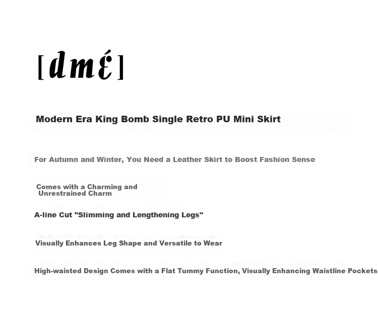 Dme Sweet And Cool Street Style A-Line Skirt with High Waist, Casual Versatile Bodycon Skirt, Black, Size 29 2