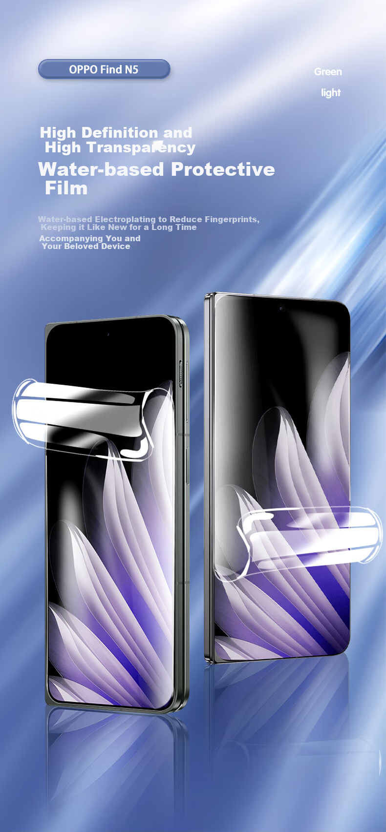 LANGLING [2-Pack] Screen Protector for OPPO Find N5, Non-Tempered Hydrogel Film, Full Coverage High-Definition Soft Film, Anti-Fingerprint Smooth Touch Protective Film 1