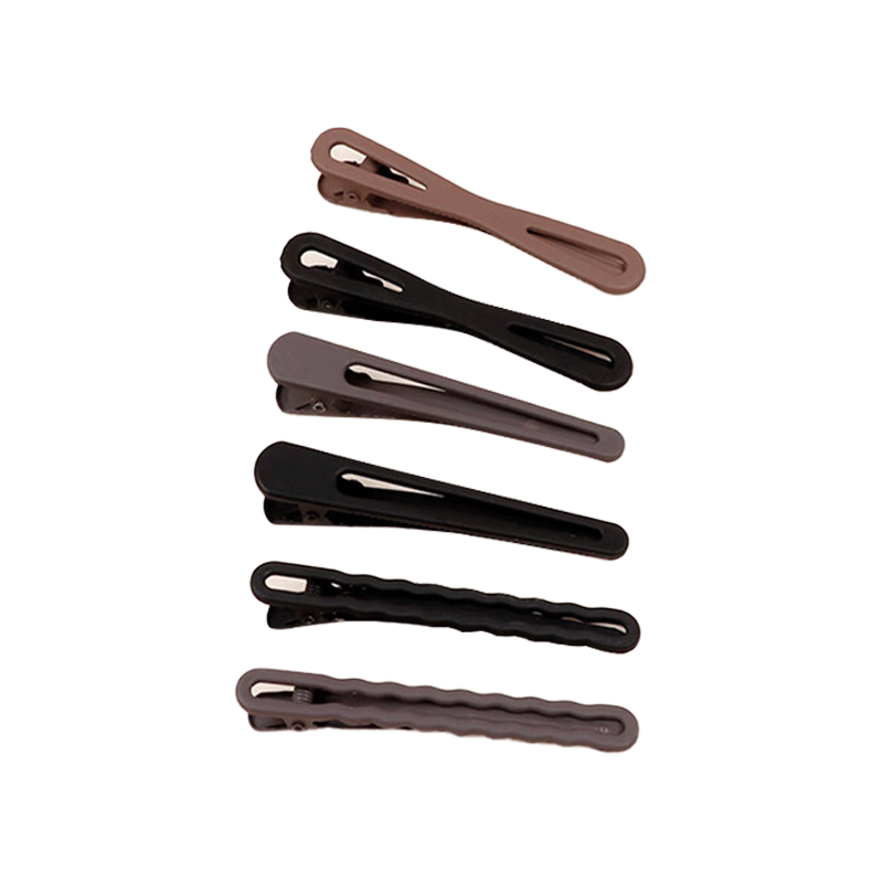 Jianyingshu Premium Milk Coffee Side Bang Hair Clips 6-Pack Bobby Pins Duckbill Clips for Back Hair and Flyaways