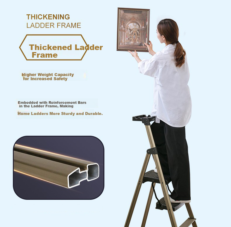 Werner Folding Ladder, Household Aluminum Alloy Step Stool, A-Frame Ladder, Indoor Stairs, 1.6 Meters, 234T-3CN 8