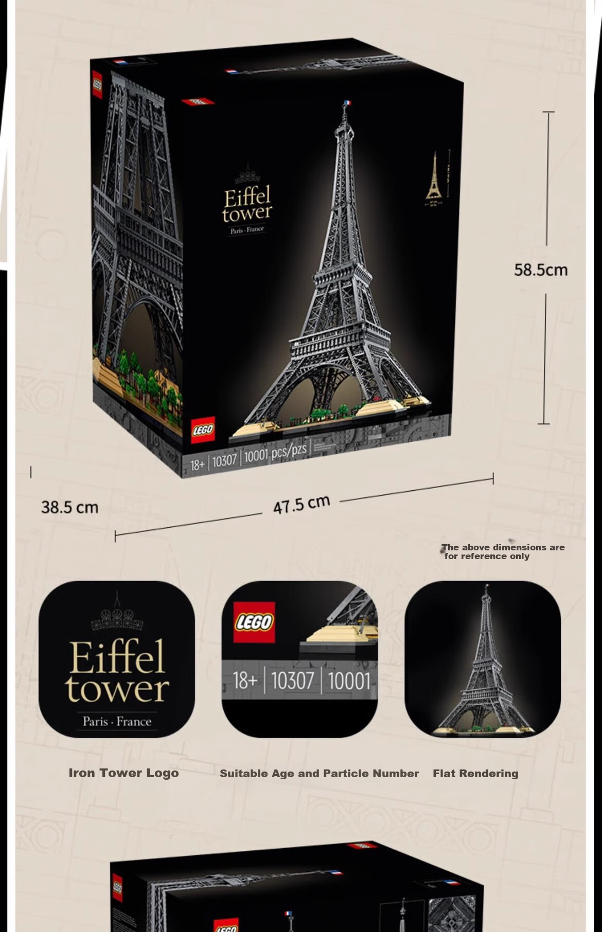 LEGO LEGO Building Blocks World Architecture Fan Collection Gift 10307 Eiffel Tower 16