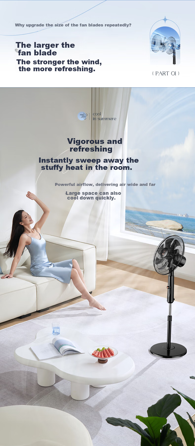 Diamond Brand [18 Inch + Pure Copper Motor + Level 1 DC Inverter] Household Standing Floor Fan Adjustable Industrial Fan Strong Wind DFS-ZFM05L 4