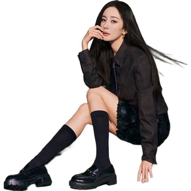 STACCATO Yang Mi's Same Style 2026 Spring Autumn Leaf Earl Loafers Leather Shoes EGB27AA6 British Black 39