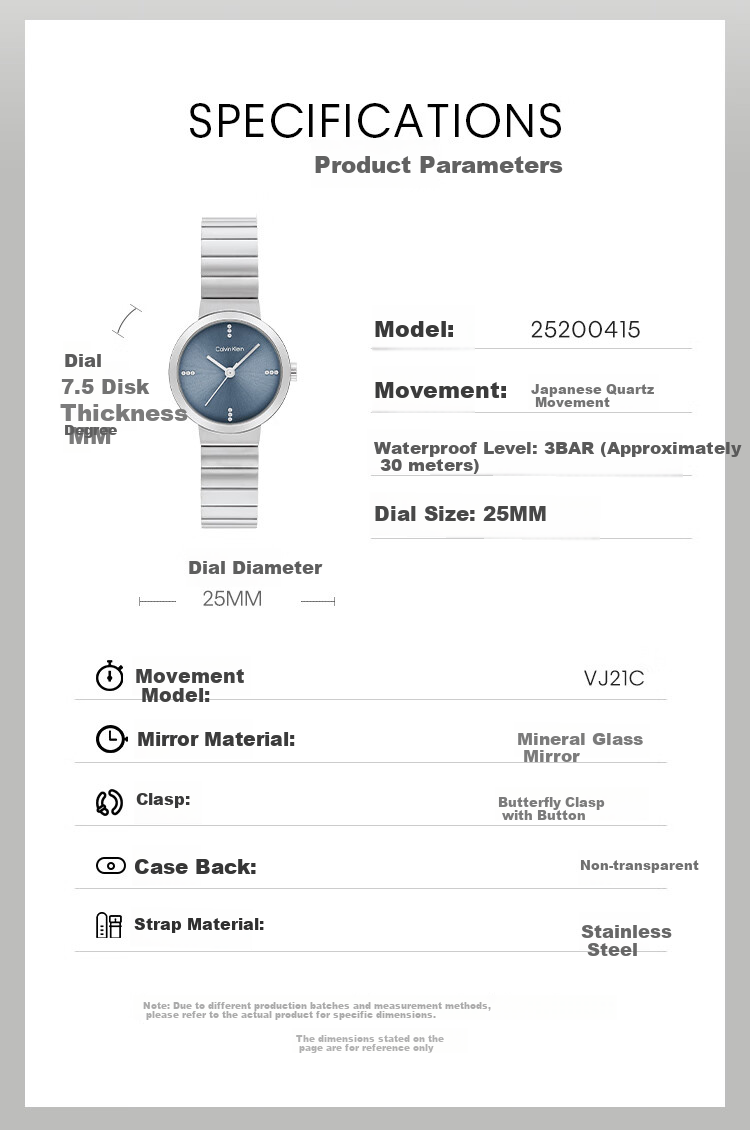 Calvin Klein CK Watch Elite Steel Strap Quartz Blue Dial Unisex Wristwatch Birthday New Year Gift 25200415 2