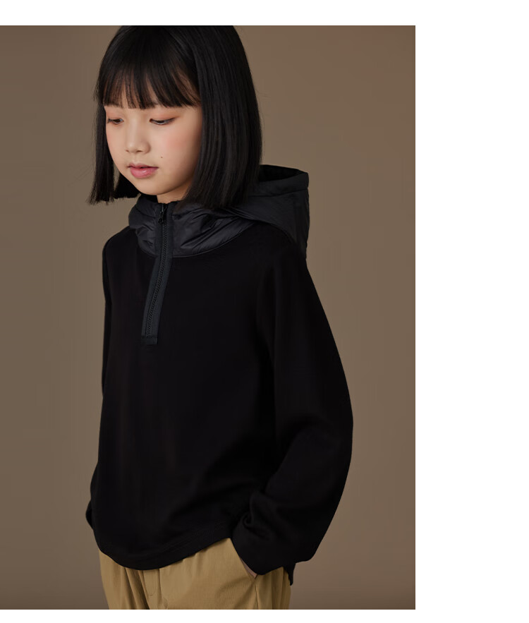 Hacikis Kids Children's Jacket Simple Loose Versatile Hoodie Boys Girls Spring Autumn New Black 150 8