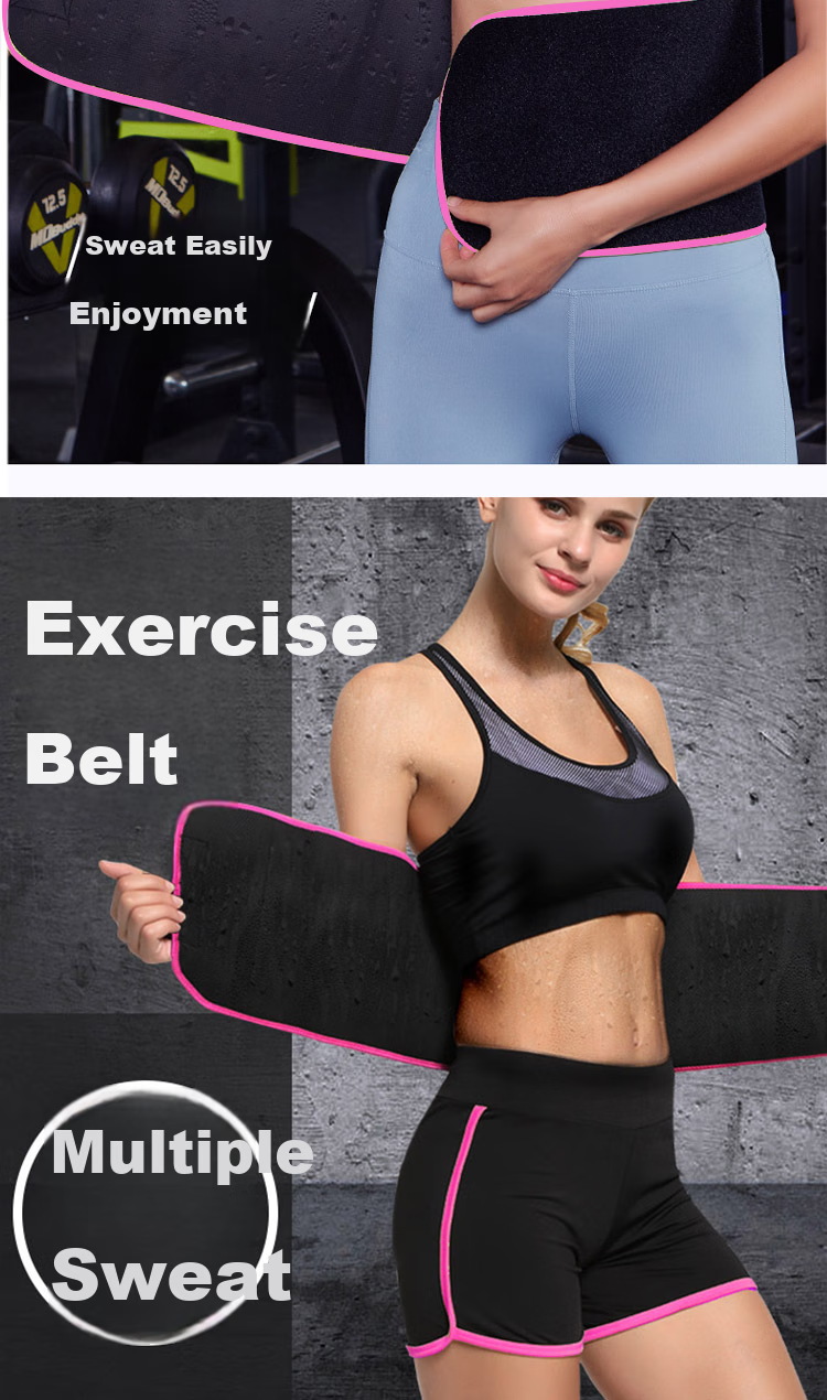 LAC Sports Waist Belt, Self-Heating Back Support, Waist Trimmer, Abdominal Binder, Fitness Waist Belt, Pink And Black Color 5