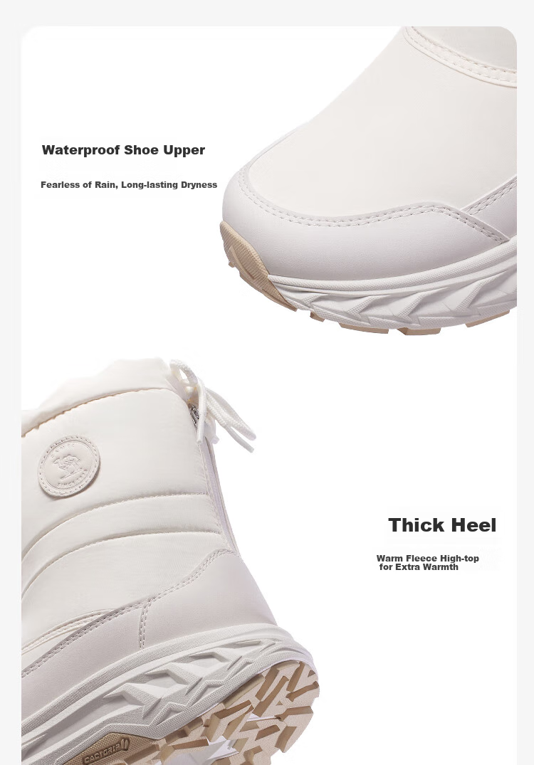 CAMEL Winter Snow Boots for Women, Thick-Soled Fleece-Lined Warm Cotton Shoes, Water-Repellent Short Boots F24C026613 10