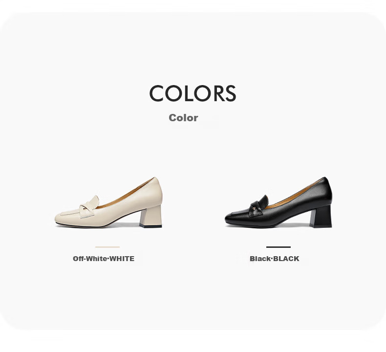 Goldlion Women's Shoes, French Square-Toe Loafers, High Heels, Sheepskin Chunky Heel, Commuter Pumps, G613420141, Black, Size 37 10