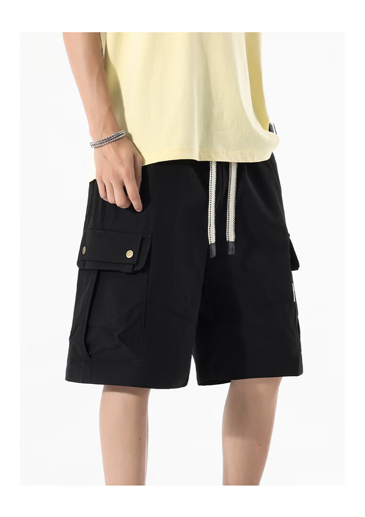 CLOR American-Style Casual Cargo Shorts, Summer Loose-Fit Five-Point Pants, Tie-Dye Sports Ice Silk Pants, MLS02, Dull Gray, Size L 11