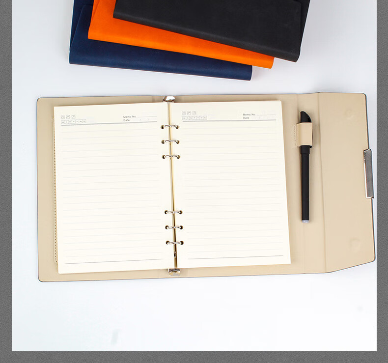 Chaoyou A5 Blue Business Premium Tri-Fold Loose-Leaf Notebook 100 Sheets Meeting Record Customizable Detachable Office Supplies Corporate Gifts Blue A5 Tri-Fold Notebook 059 6