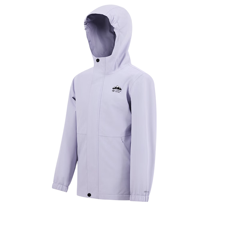 JD Jingzao Kids Fleece Lined 3-in-1 Windproof Waterproof Outdoor Jacket for Older Children Lavender Purple 140