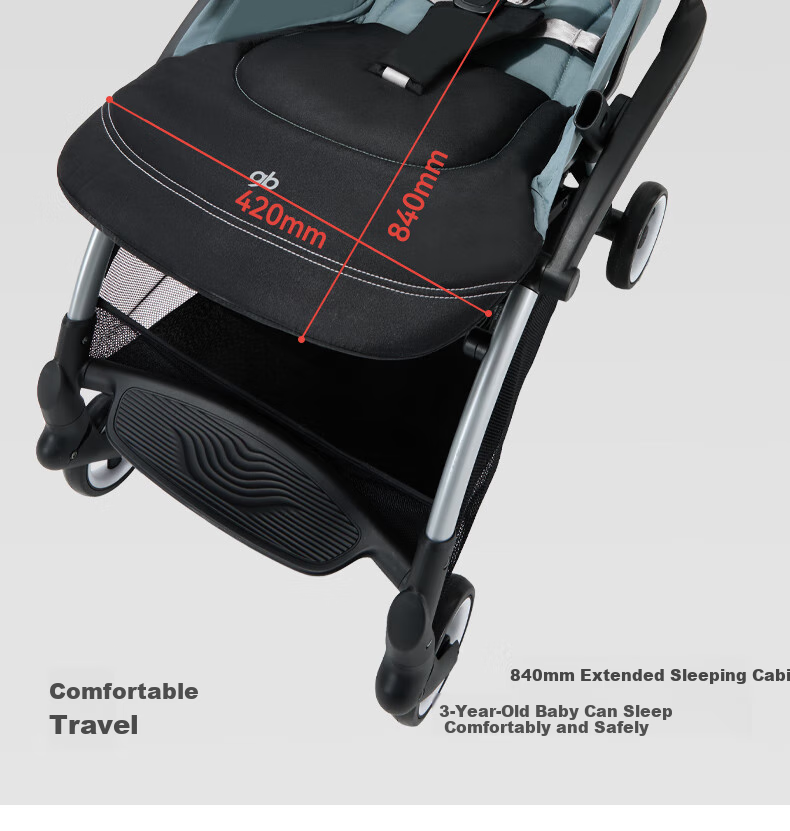 Gb Stroller, Lightweight, Can Sit And Lie Down, Portable, Wide, Baby Pushchair, Kunpeng D1801, Elegant Gray 12