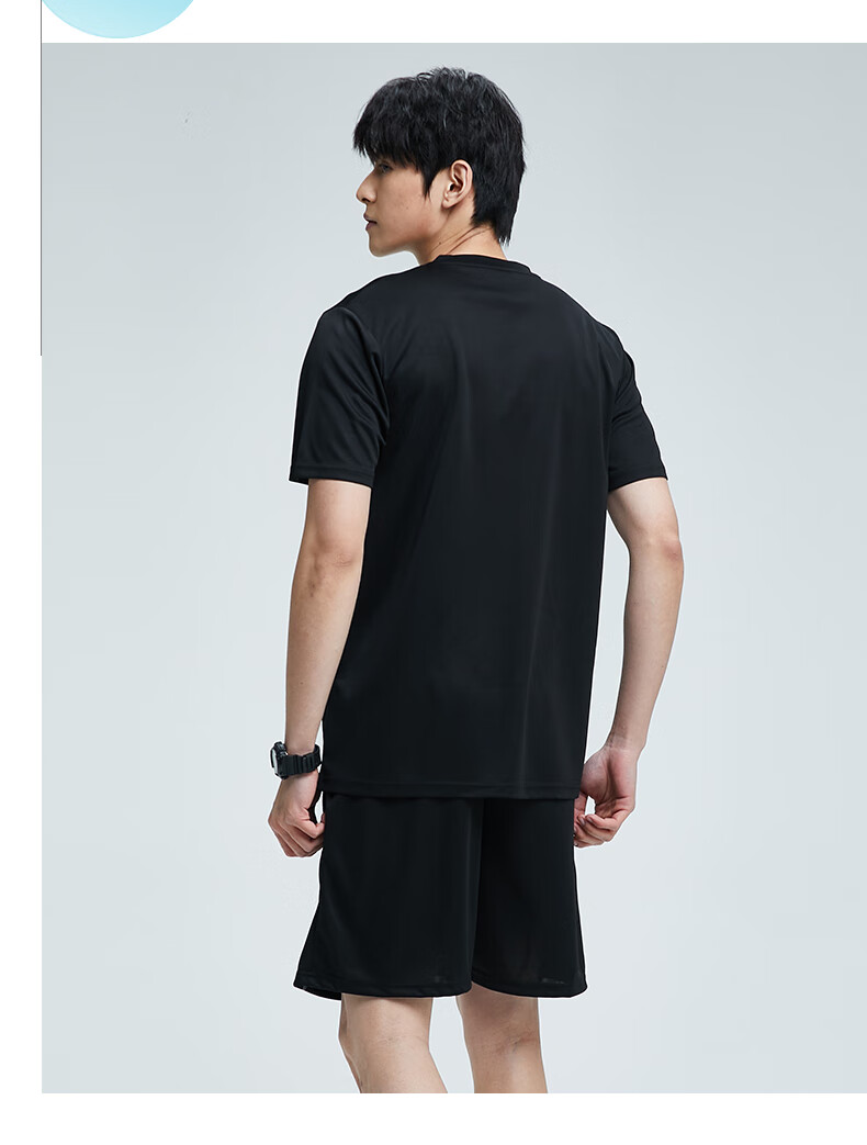 BURUITE Men's Summer Sports Set Short Sleeve Shorts Ice Silk Quick-Dry T-Shirt Athletics Training Fitness Running Basketball Badminton Apparel 2
