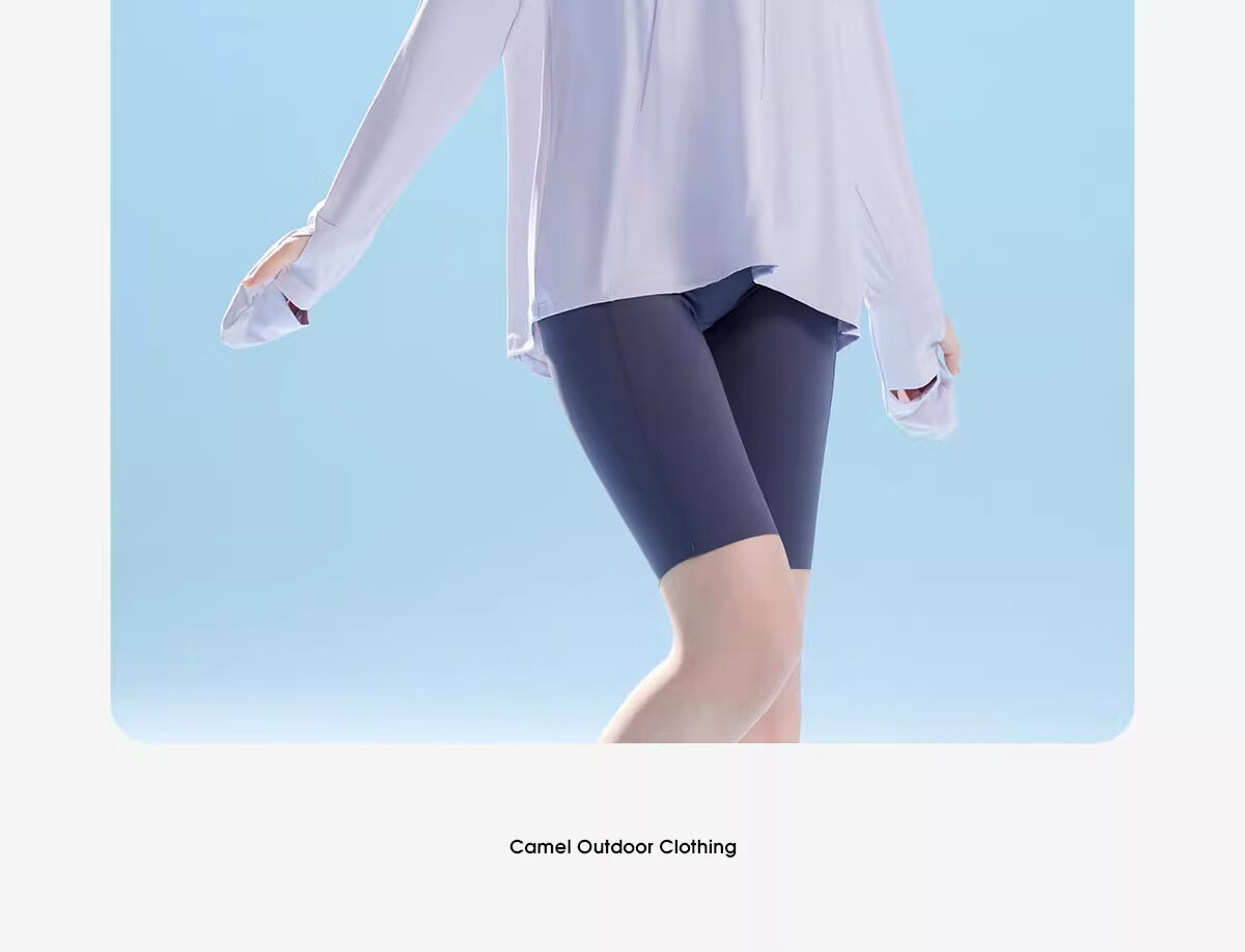 CAMEL Women's Original Yarn Sun Protection Clothing, Loose-Fitting Hooded Heat-Resistant Quick-Dry Breathable Cool-Touch Sun Protection Garment A25BAVV107 2XL 28