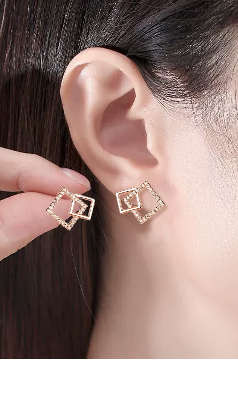 Zhoubaifu Silver Weekly Earrings Gift Box Set for Women, Rose Gold Earrings, Birthday And Christmas Gift for Wome 4