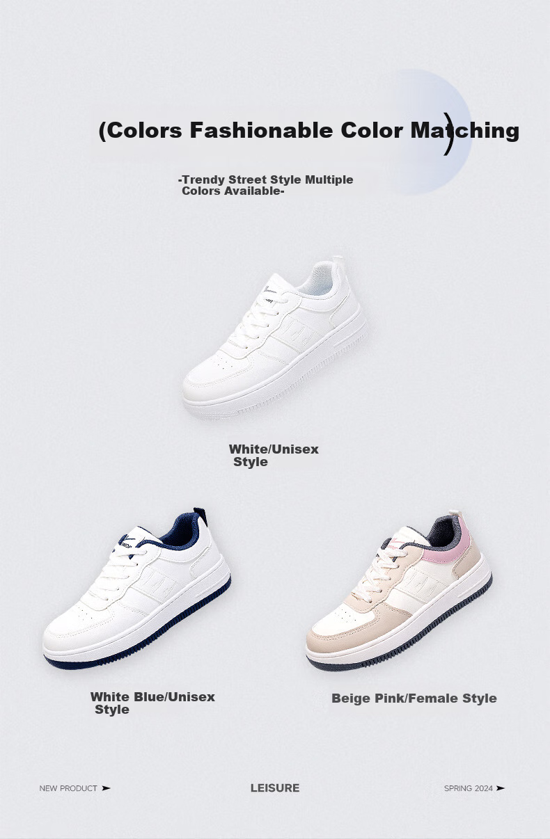 Huili Official Women's Sneakers, New Summer Style Versatile Student Shoes, Lightweight White Shoes for Women, White And Blue, Size 36 3