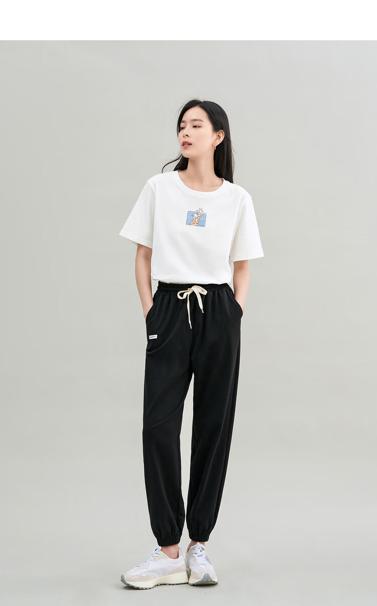 INMAN Women's 2025 Summer Embroidered Comfortable Simple Pullover Loose Fit Cotton Short Sleeve T-Shirt Sakura Pink S 20
