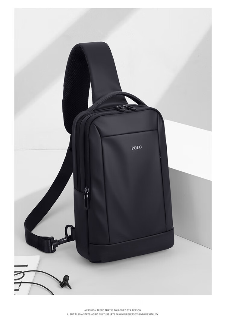 POLO Chest Bag, Men's Multifunctional Crossbody Bag, Shoulder Bag, Sports Messenger Bag, Commuter IPad And Phone Bag, Lightweight Small Backpack 6