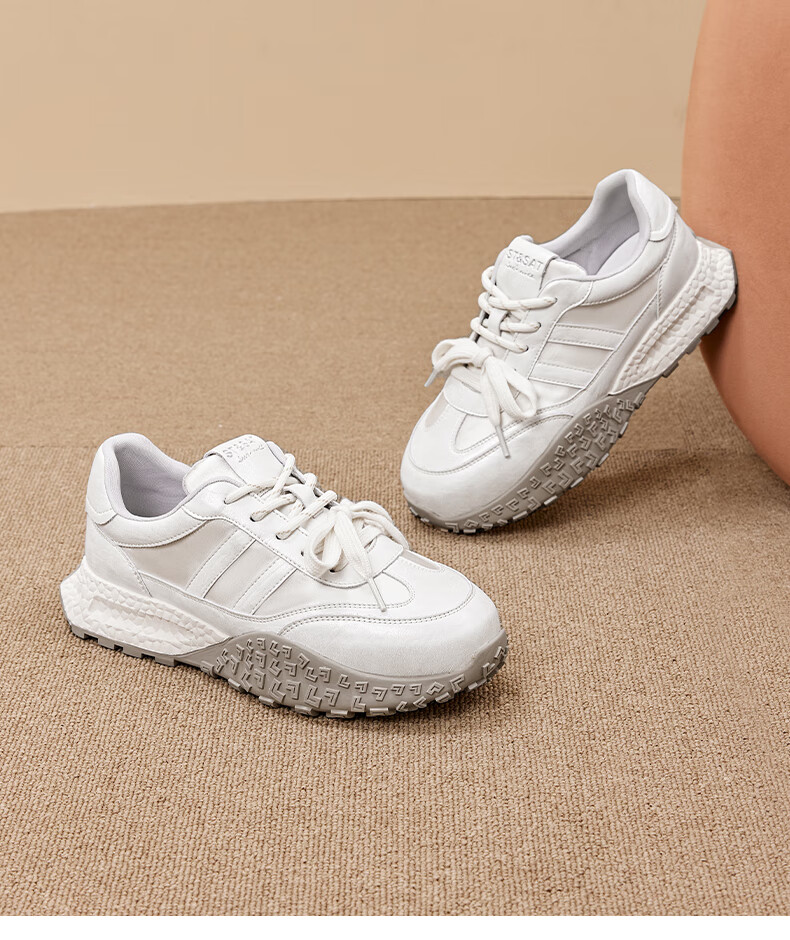 St&Sat Classic German Training Shoes for Women, 2025 New Autumn And Winter Style, Thick-Soled Height-Increasing Forrest Gump Shoes, Comfortable Commuter Casual Shoes 12