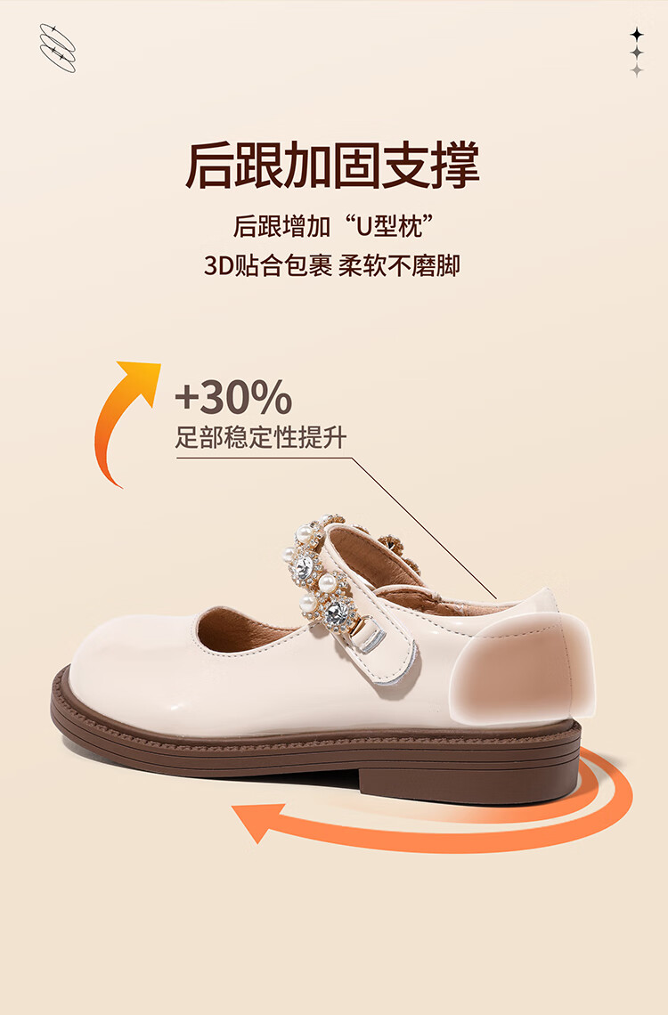 Aokang Kids Girls Soft Sole Leather Shoes 2026 Spring New Mary Jane Princess Shoes Stylish Girls Shoes 1
