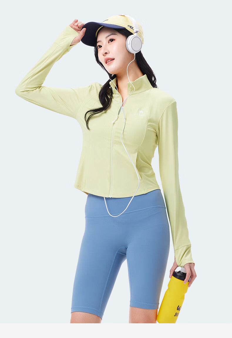 CAMEL Women's Slim Fit Quick-Dry Ice Feel Sunscreen Jacket Cold White Yarn 2025 New Summer Coat 8008 2XL 12