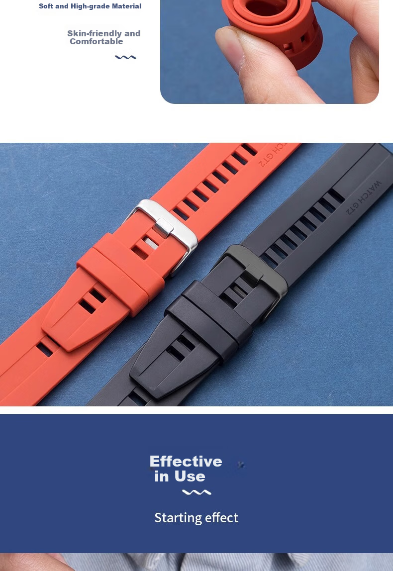 Iboann Silicone Watch Strap Compatible with Huawei GT5/GT6, Suitable for Watch GT4, Watch 4/4 Pro/GT5 Pro/GT3/GS3, Waterproof 22mm Universal Watch Accessory Band 6