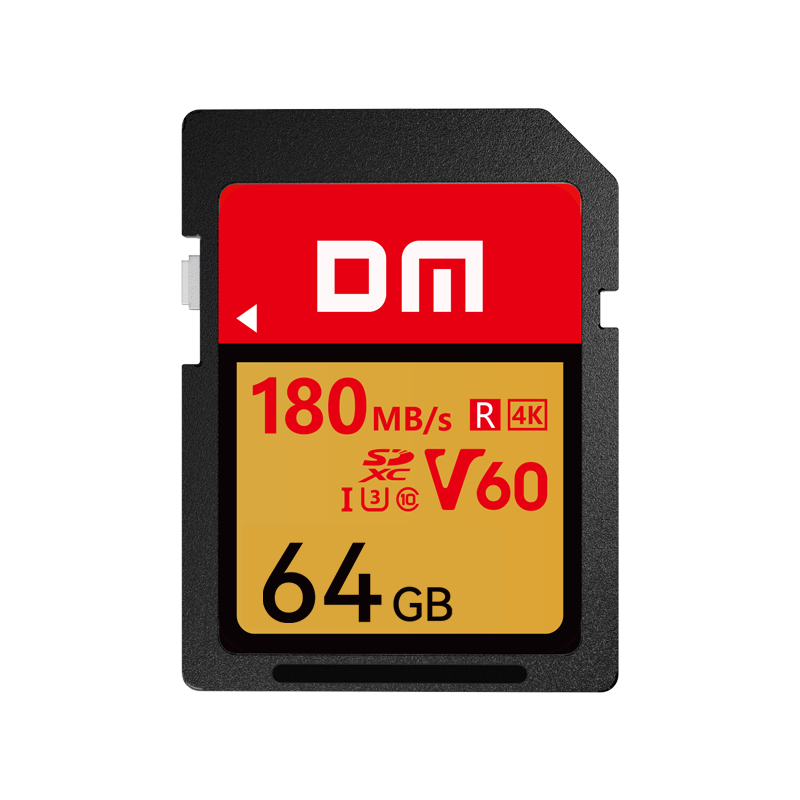 DM Daimei 64GB SD Memory Card U3 V60 Camera Memory Card Read Speed 180MB/s Mirrorless/DSLR Camera High-Speed Continuous Shooting 4K Ultra HD SD Card Large Card