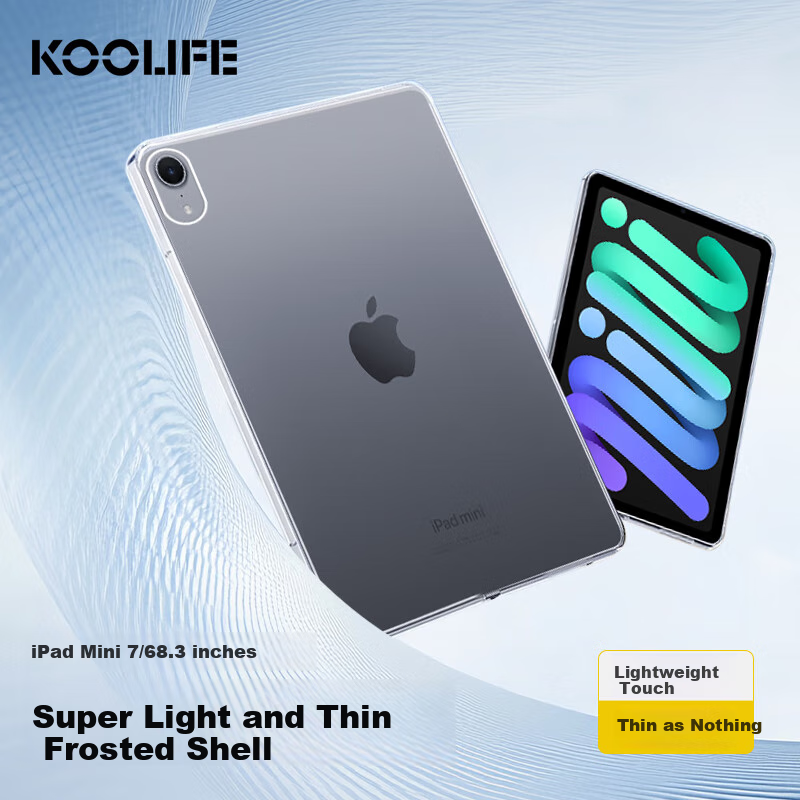 Чехол для планшета KOOLIFE для iPad Mini 7/6 8.3 дюйма, прозрачный, противоударный, тонкий, защитный