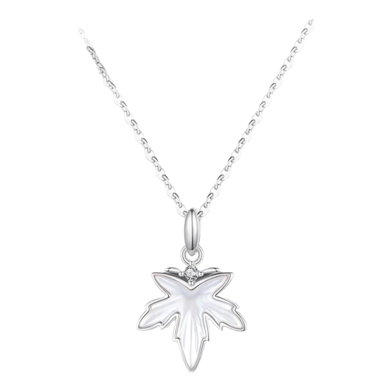 Grace Girl Diamond Maple Leaf Necklace for Women, Rose Gold Choker Chain, Practical Jewelry, Anniversary Birthday Gift for Girlfriend