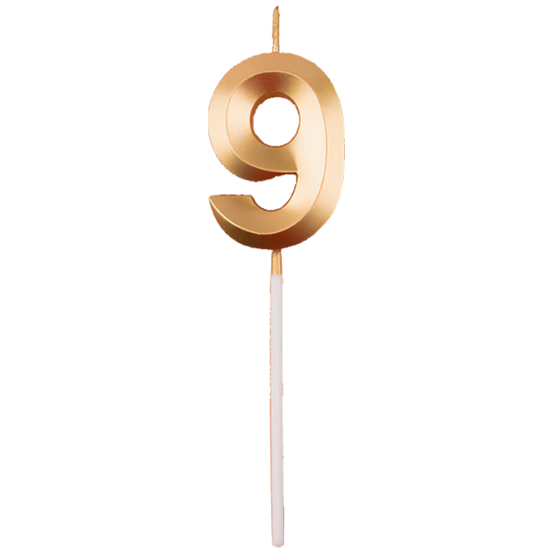 Duomeiyi Birthday Scene Decoration Birthday Cake Candle Decoration Boys Girls Children Adults Happy Birthday Gold Candle 9pcs