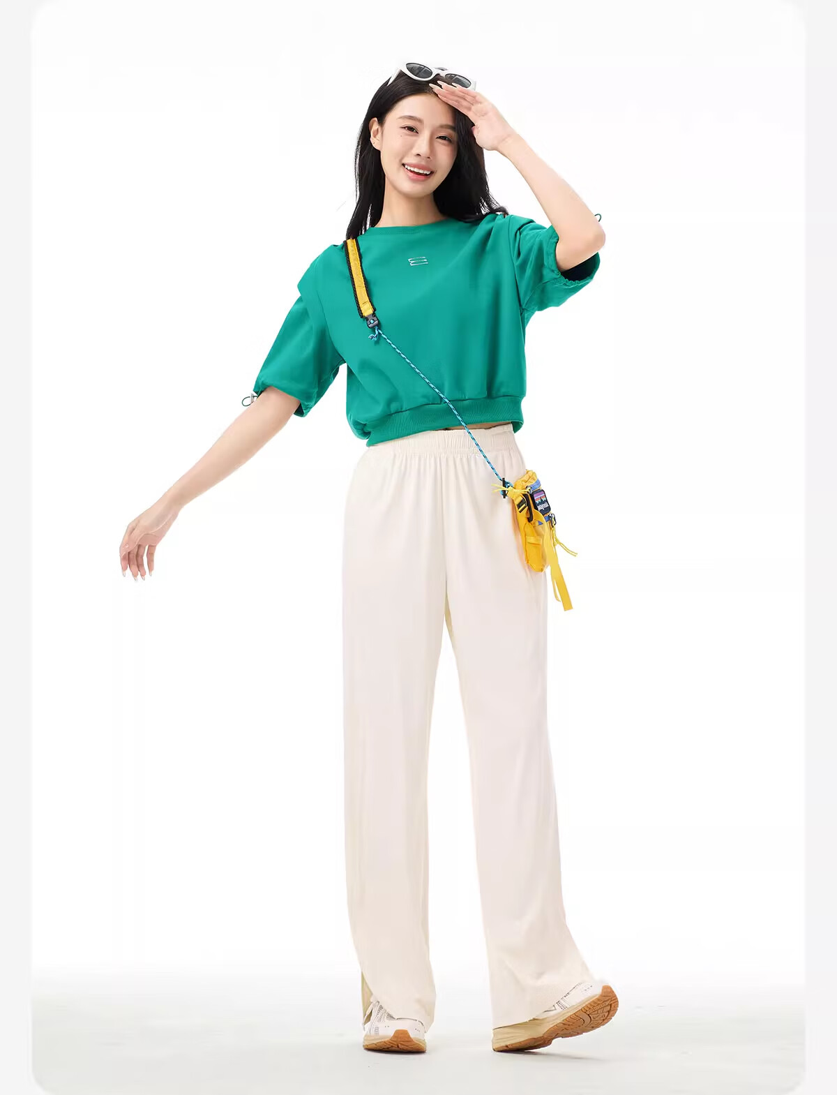 CAMEL Women's Casual Wide-Leg Pants, Spring And Summer Quick-Dry Cool Breathable Loose Sports Original Yarn Ice Silk Sun Protection Pants, L 16