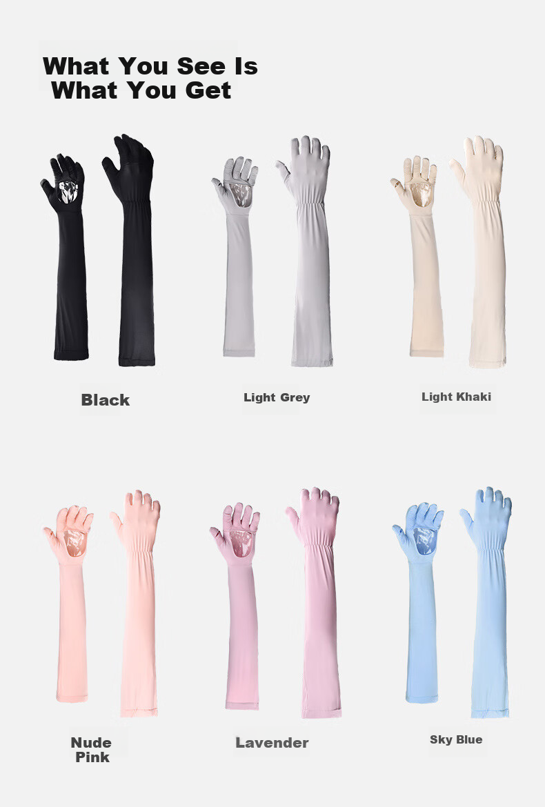 Kenmont Outdoor Sun Protection Gloves for Women, Spring And Summer Thin Arm Sleeves, UV Protection Driving Long Gloves Km-3793 7