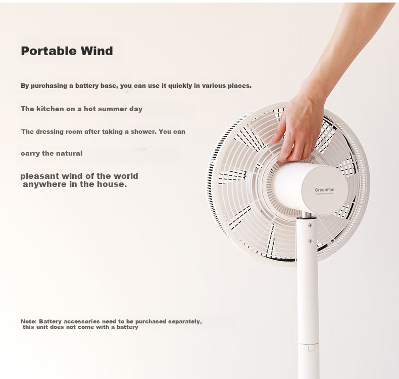 BALMUDA Golf Course Electric Fan Air Circulator Fan Natural Wind Floor-Standing And Desktop Dual-Use Living Room Bedroom Wireless High-Power Camping DC Inverter Japanese Import White And Black 15