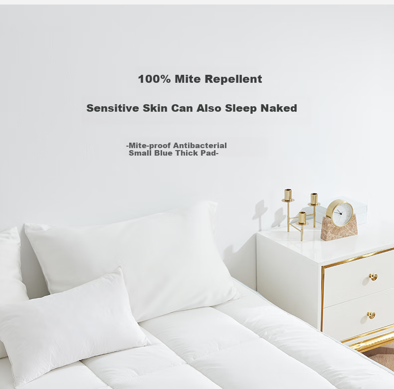 Shupiaoer Anti-Mite Thick Mattress Pad, Dust Mite Protection Mat, Anti-Mite Antibacterial Pure Cotton Breathable Soft Pad for 1.8m Bed (White) 2