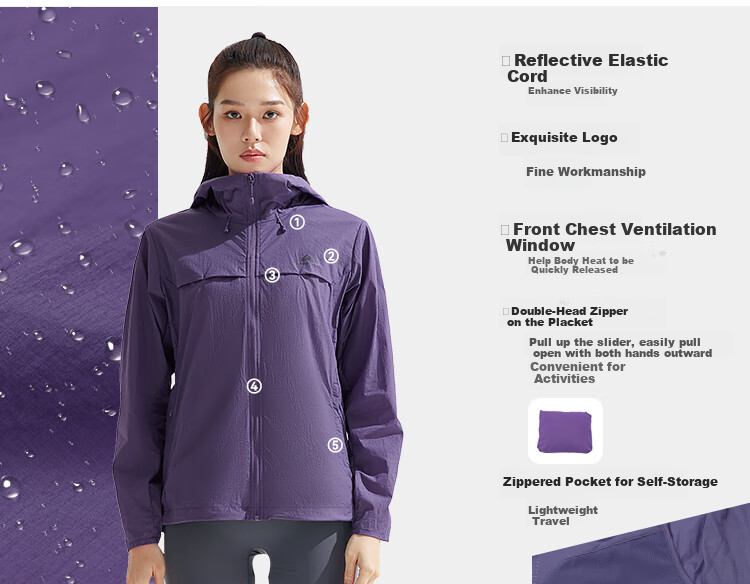 Pioneer Camp Zhuque Sun Protection Jacket for Women, Summer Outdoor Breathable UV-Resistant Hooded Original Yarn Sunscreen Coat, Lightweight Outer Layer 4