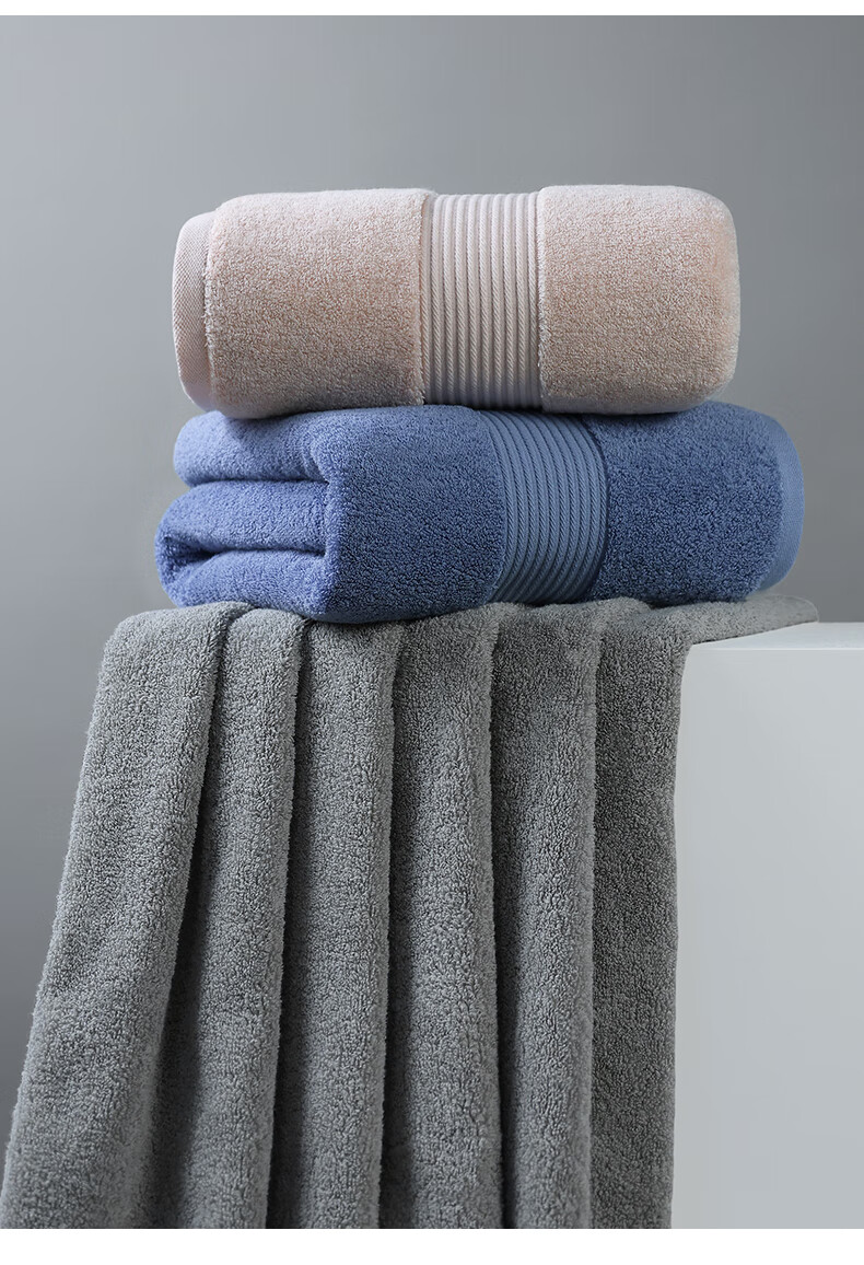 Grace Bath Towel for Home Use, Extra Large Hotel Embroidered Towel for Men And Women, Absorbent Student Large Wrap Towel, Light Gray 70*135cm 3