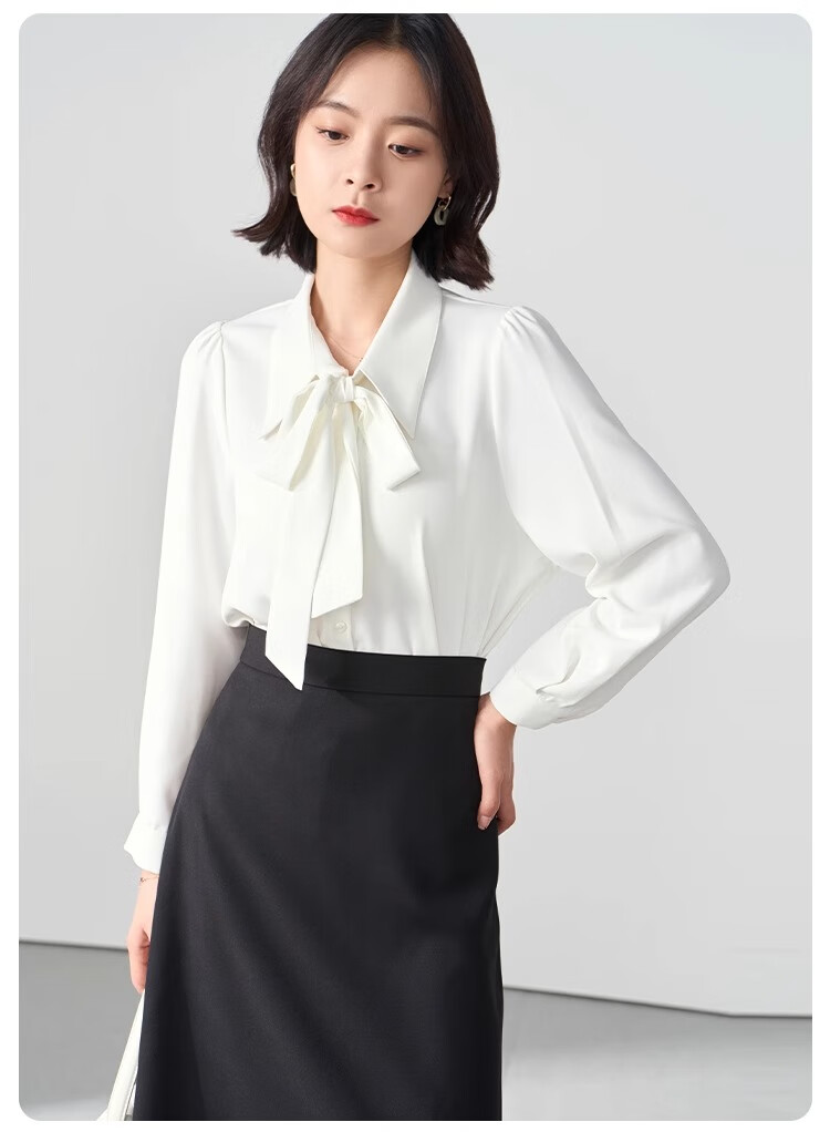 Bodexiaojie Blue Short-Sleeve Shirt for Women, Urban Daily Commute Outfit, Petite Chiffon Blouse, Interview Professional Shirt, Size S 21