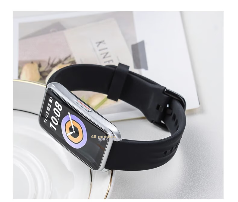 CHENSONG Compatible Keep B4/B5/B6 Huawei Watch B6/b7/b3 Black Silicone Strap, Outdoor Sports Unisex Style 16MM 7