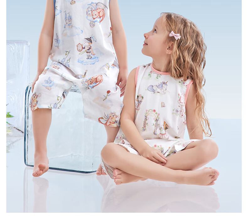 Betis Mint Baby Pajamas Summer Thin Breathable Cool New Homewear Unisex Infant Romper 6